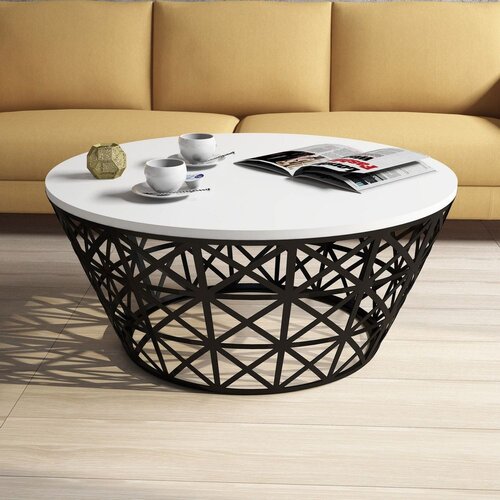 Club sto 90x90x38cm Bijelo-crni Cene