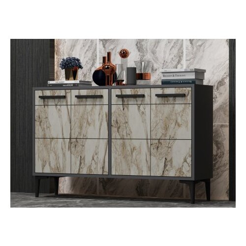 Hanah home TV polica Stria Anthracite Marble Cene
