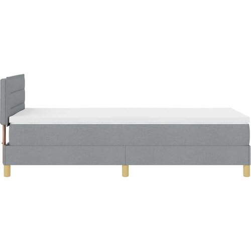  LED Box Spring Krevet Svijetlo siva 90 x 190 cm tkanina Slike