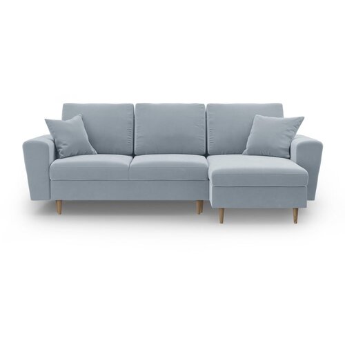 Cosmopolitan Design Svijetlo plava baršunasti sklopiva/s prostorom za odlaganje kutna garnitura Kyoto – Cijene