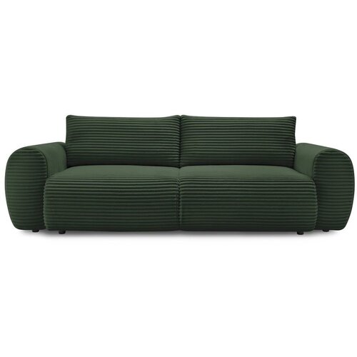 Bobochic Paris Temno zelena raztegljiva sedežna garnitura iz rebrastega žameta 257 cm Lucien – Cene