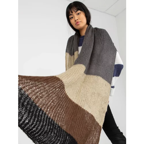 Fashion Hunters Women's black and brown knitted winter scarf