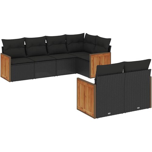  7-dijelni set vrtnih sofa od poliratana s jastucima Slike