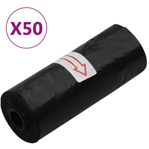 vidaXL Vrečke za pasje iztrebke 50 kosov črne 30x6 cm PE Cene