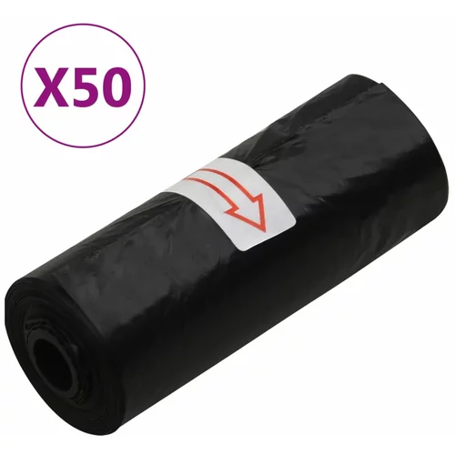 vidaXL Vrečke za pasje iztrebke 50 kosov črne 30x6 cm PE