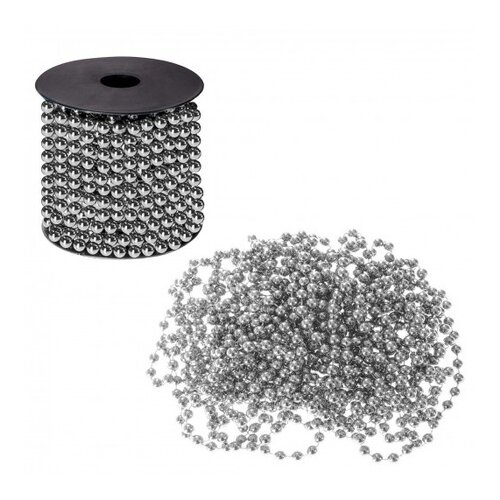Springos Verižica iz biserov in perl za novoletno jelko, 10 metrov, 8 mm, srebrna., (21638294) Slike