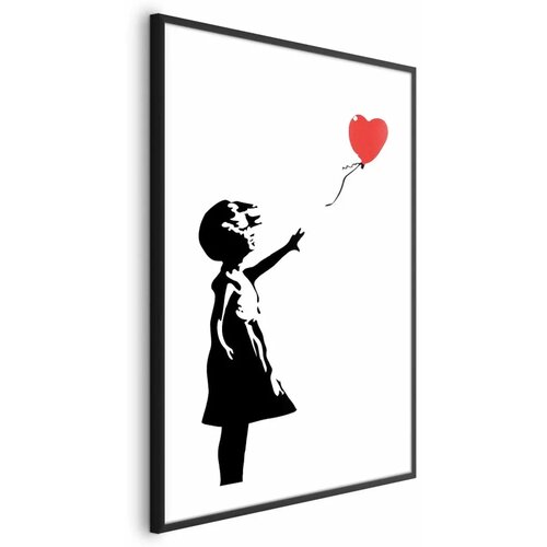  Plakat - Girl with a Balloon 40x60 Crni okvir s margom Cene