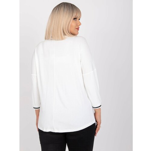 Fashion Hunters Ecru cotton plus size blouse Marianna Slike