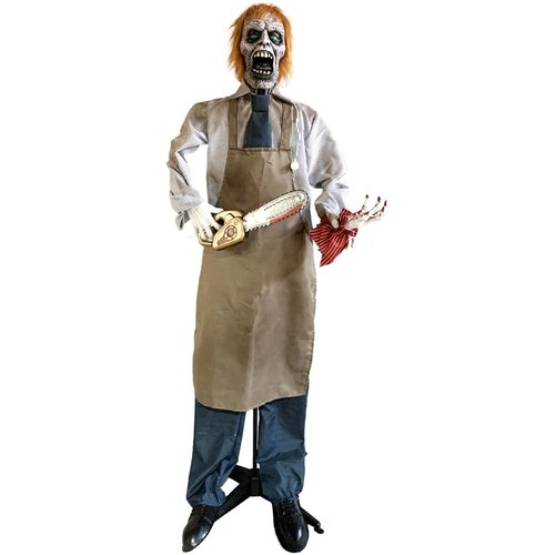 SHX Animirani mož z verižno žago za halloween dekoracijo Cene