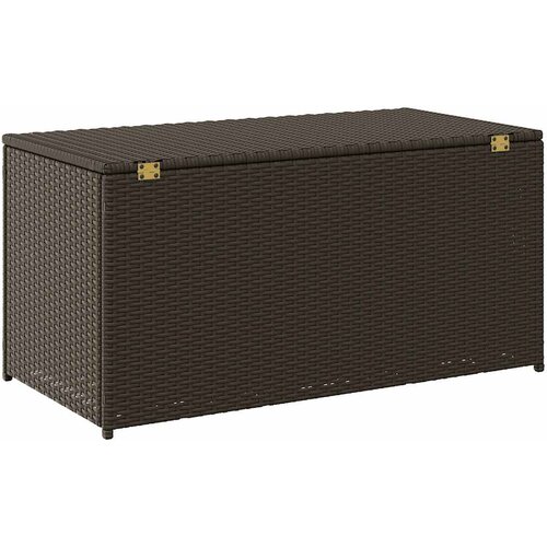  Vrtna kutija za pohranu od poliratana 100 x 50 x 50 cm smeđa Slike
