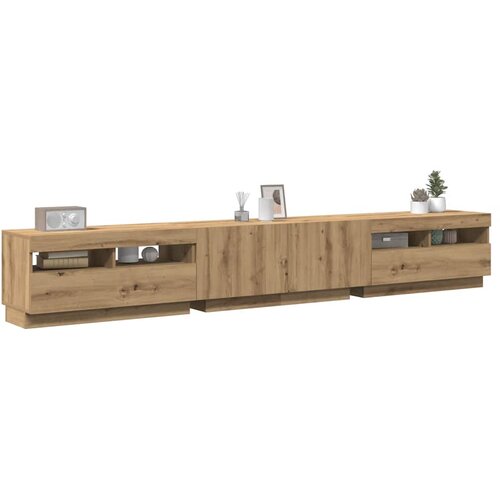 TV ormarić LED boja hrasta 260x35x40 cm konstruirano drvo Cene