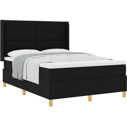 vidaXL Box Spring Krevet s Madracem Crno 140x200 cm Tkanina Cene