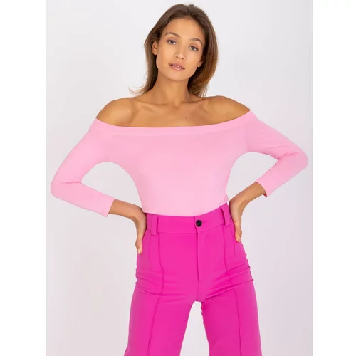 Fashion Hunters Light pink women's cotton blouse basic Blink