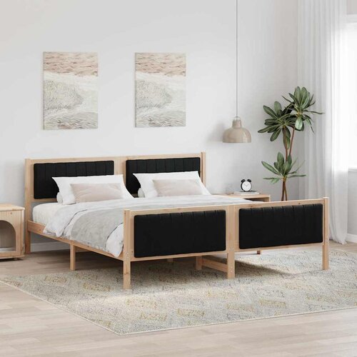  Okvir kreveta Smeđa i crna 180 x 200 cm Masivna borovina Cene