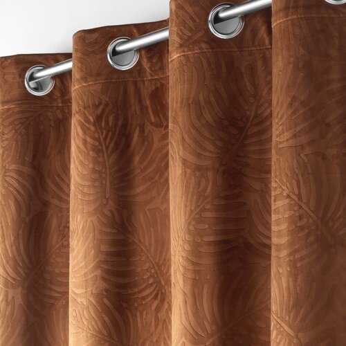 Douceur d int&amp;eacute;rieur Rjava žametna zavesa 140x240 cm Analia &amp;ndash; Slike