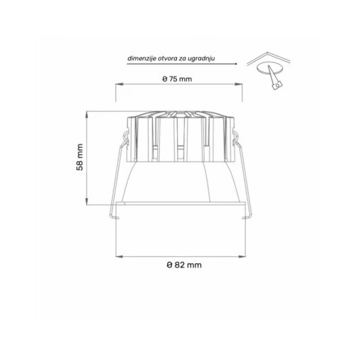 Dawn led svetiljka XG-12 8W cct crna dim Slike