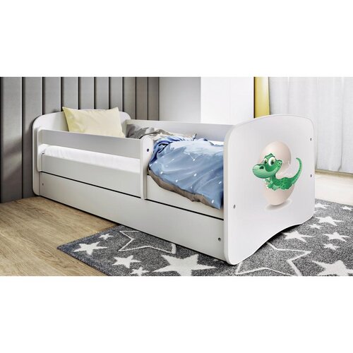 MID.YOU Dječji krevet Dreamy mali dinosaurus 160x80 sa madracem s ladicom Bijela Cijene
