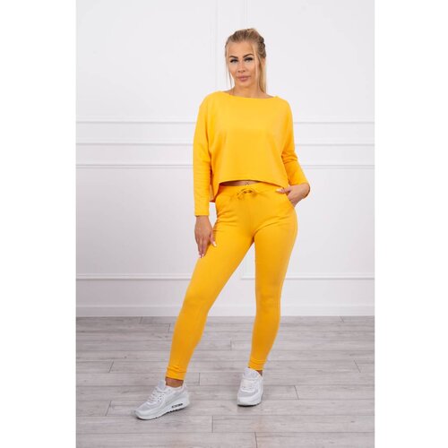 Kesi Set with oversized blouse mustard Slike