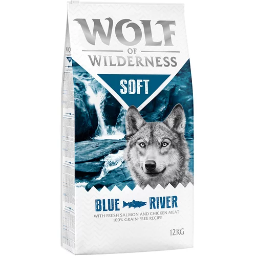 Wolf of Wilderness Ekonomično pakiranje "Soft & Strong" 2 x 12 kg - NOVO: Blue River - losos