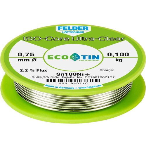  ISO-Core &amp;#039;&amp;#039;Ultra-Clear&amp;#039;&amp;#039; Sn100Ni+ spajkalna žica\, neosvinčena tuljava Sn99\,25Cu0\,7Ni0\,05 0.100 kg 0.75 mm, (20428456) Slike
