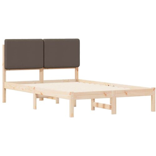  Krevetni okvir s tapiciranim uzglavljem Sivo-smeđa 135 x 190 cm Slike