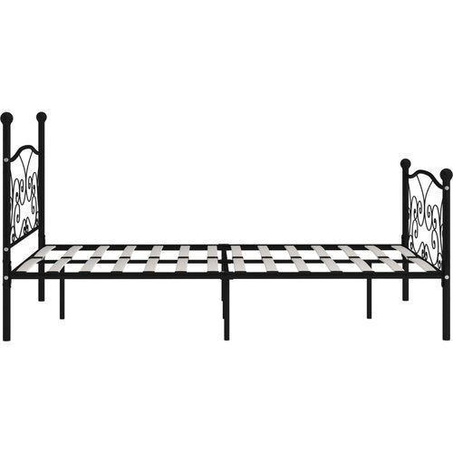  Okvir za krevet s podnicama crni metalni 140 x 200 cm Slike