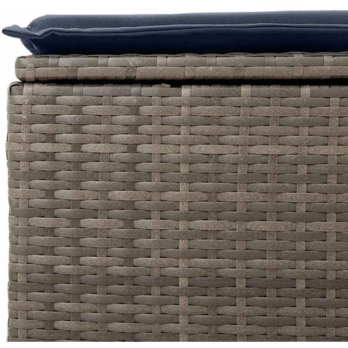  2-dijelni set vrtnih sofa poliratan i bagrem s jastucima sivi Slike