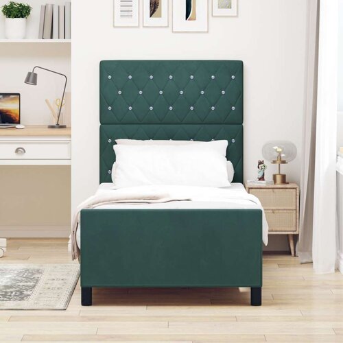 vidaXL Postelja Dark Green 90x190 cm Žamet, (22049109) Cene