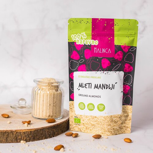 Malinca mandljeva moka (mleti mandlji) bio 400g Slike