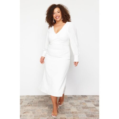 Trendyol Curve White Fish Bridal Dress Slike