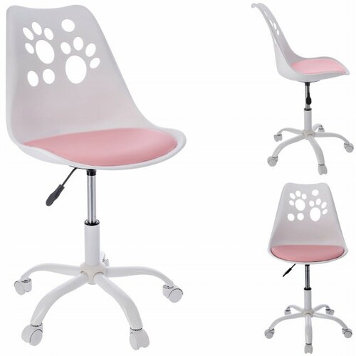 Dečja plastična stolica JOY sa mekim sedištem - Belo/roze ( CM-976849 ) Slike