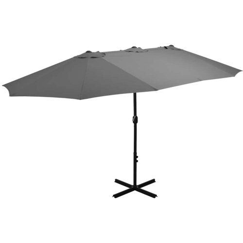  Vrtni suncobran s aluminijskom šipkom 460 x 270 cm antracit Cene