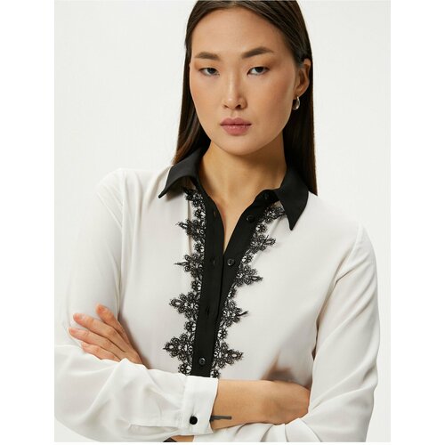 Koton Lace Shirt Long Sleeve Buttoned Regular Fit Slike