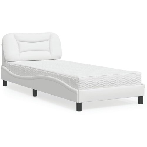 vidaXL Postelja z vzmetnico bela 80x200 cm umetno usnje Cene