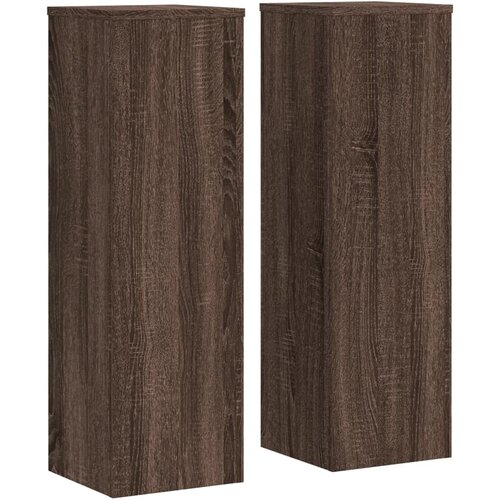 VidaXL Stojalo za rastline 2 kosa rjavi hrast 25x25x80 cm inž. les, (21366218) Slike