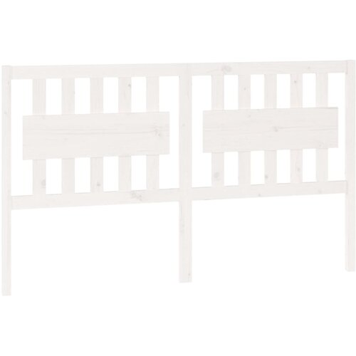  Uzglavlje za krevet bijelo 155,5x4x100 cm od masivne borovine Slike