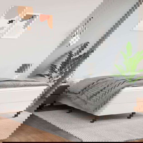  Za krevet s oprugama bijela 120x200 cm od umjetne kože Slike
