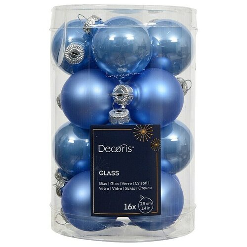 Decoris Božićne kuglice (Svijetlo plava, Staklo, Promjer: 3,5 cm, 16 Kom.) Cijene