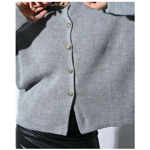 Laluvia Light Gray Knitwear Cardigan
