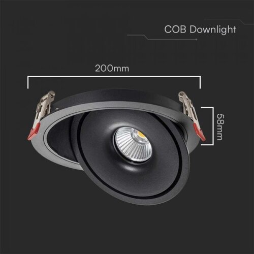  LED ugradni spot 28W/230V 3000/4000/6400K, prečnik 20 cm, crna Slike