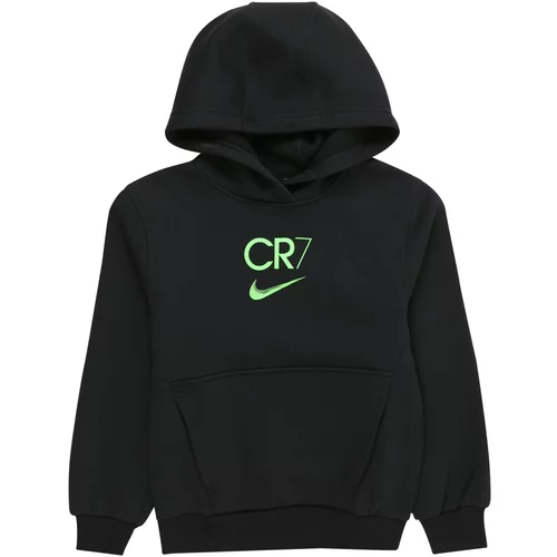 Nike Sportska sweater majica 'CR7 CLUB FLEECE' svijetlozelena / crna