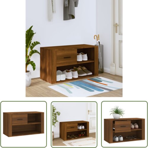 The Living Store Omarica za čevlje rjav hrast 80x35x45 cm inženirski les - Omarica Za Čevlje, (21744378) Cene