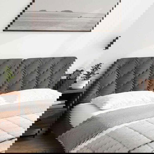 VidaXL Vzglavna stranica temno siva 160 cm blago Slike
