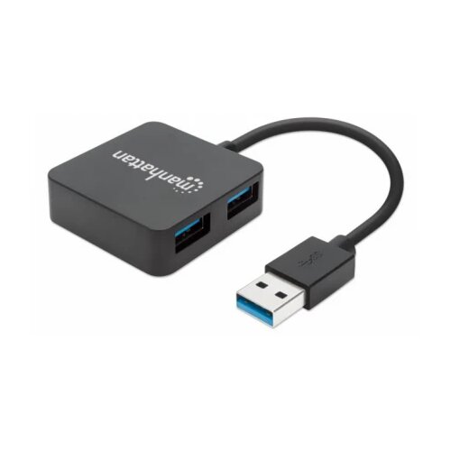 Manhattan USB HUB 4port 162296 3.2 G1/5Gbps/Crni Slike