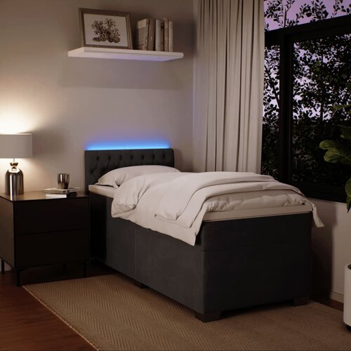 Box spring krevet s madracem tamnosivi 90x200 cm bar&amp;scaron;unasti Slike