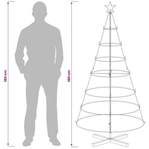  Metalno božićno drvce sa stalkom KUOPIO 180 cm Čelik Bijela - 180 cm Bijela Slike