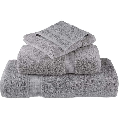 VidaXL 6-dijelni vrhunski set ručnika sivi 600 gsm 100 % pamuk Slike