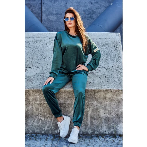 Kesi Velour set sweatshirt + trousers green