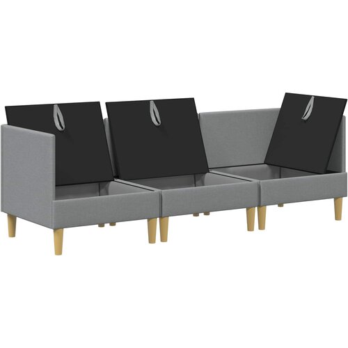  Set namje&amp;scaron;taja za dnevni boravak 3 pcs Svjetlosiva Tkanina Slike