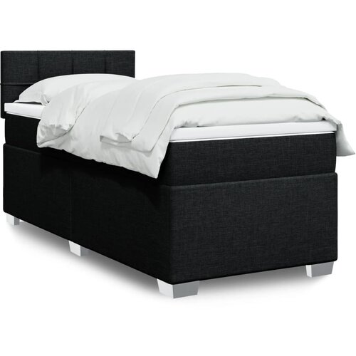 vidaXL Box spring krevet s madracem crni 90x190 cm od tkanine Cijene